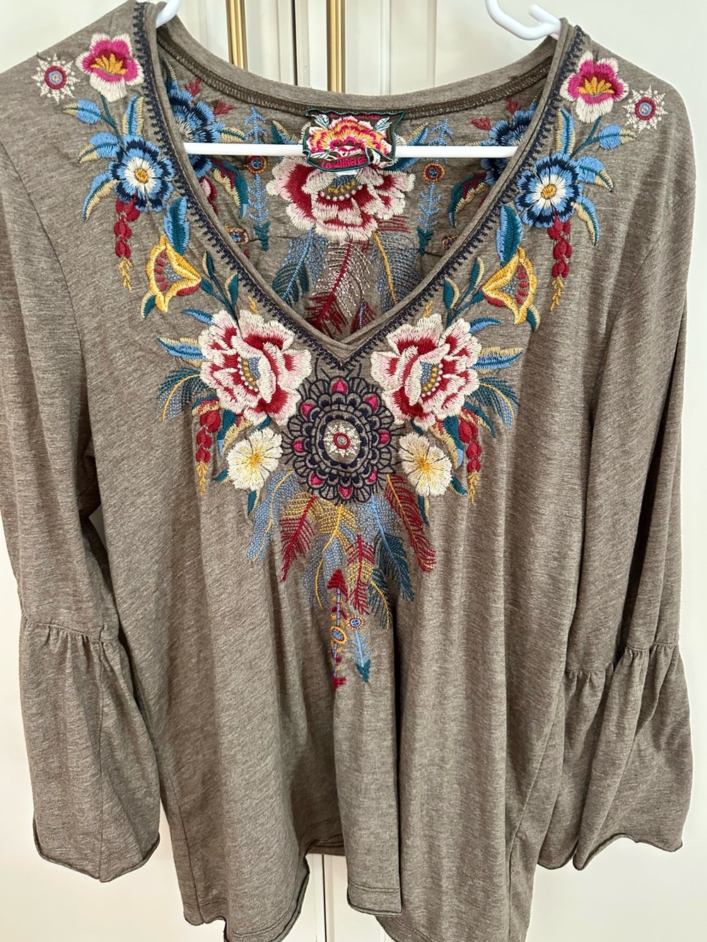 JOHNNY WAS embroidered top